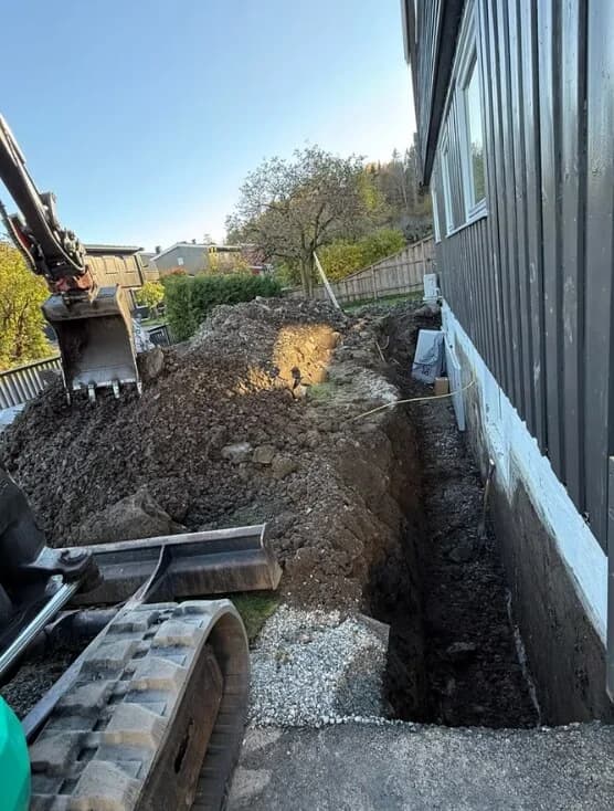 Drenering langs husvegg